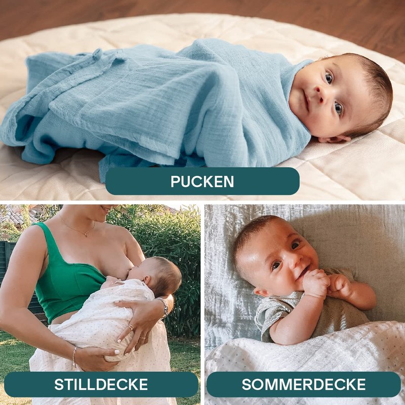 KOALA BABYCARE, Newborn Muslin Clothes, 120 x 120 cm, Cotton,