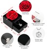 Suturun Preserved Flowers Real Rose,Eternal Rose with Necklace Gifts for