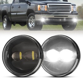 BUNKER INDUST LED Fog Lights for 2007-2013 GMC Sierra 1500/2007-2014 Sierra 2500HD 3500HD,Bumper Driving Fog Lamp Kit Replacement Foglight