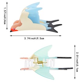 2Pcs Acetate Swallow Women Hair Clips for Thin Hair, Funky Bird Shaped Cellulose Acetate Claw Clips, Sweet Barrettes, Bird Shape Claw Clips for Daily Wear