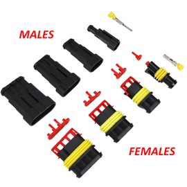 Car Waterproof Electrical Wire Connector Terminals Kit 1 2 3 4 Pin Way Terminal Plug for Auto Motorcycle Marine 352 Pcs