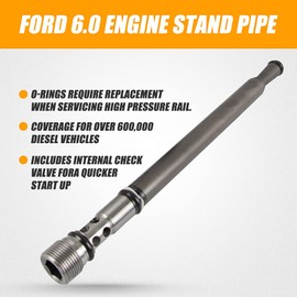RANSOTO Stand Pipe & Dummy Plug Kit Replacement 6E7Z-9A332-B Fuel Supply Tube Compatible with 2004-2010 Ford E-Series 2004-2007 Ford F250/F350/F450/F550 6.0L Powerstroke