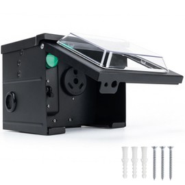 RVSNAIL 30 Amp RV Power Outlet Box with Breaker, Weatherproof NEMA TT-30R Receptacle, UL Listed 125V Electrical Panel with Transparent Lid & Indicator Light for RV Camper Trailer