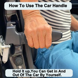 2 Pack Car Door Handle for Elderly, Car Handle Assist for Elderly Car Door Handle, Car Cane, with Window Breaker Seatbelt Cutter, Auto Cane Portable Supports up to 330 LBS