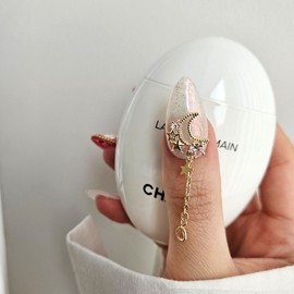 Light Rose Moon Handmade Nail Tips - Ballerina L / 라이트 로즈 문 수제네일팁 - 발레리나L