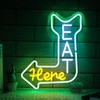 Eat Here Neon Sign Kitchen Neon Signs for Wall Decor
