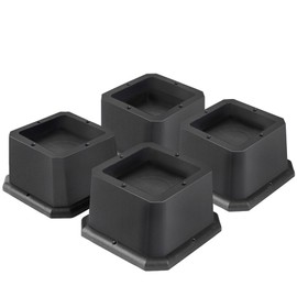 shouwuhho Furniture Risers 2 Inch, Adjustable Bed Risers Elevation in Heights 2 Inch for Couch, Sofa, Table, Chair, Raisers Support up to 6,000 lbs, Black, 4 Pack