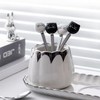 Cute Cat-Shaped Coffee Spoon Set - Black and White Cat