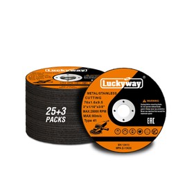 Luckyway Cut-Off Wheel, 3" x1/16 x3/8" Cutting Wheel, Metal & Stainless Steel Cutting Disc for Die Grinder - 25+3 Pack