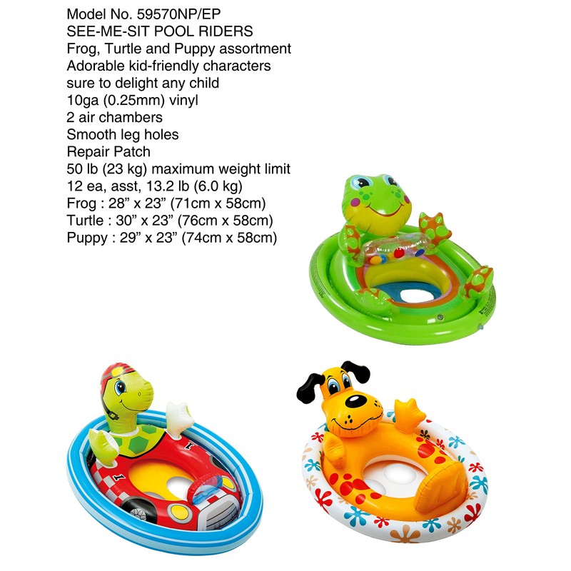 Intex Inflatable See Me Sit Pool Ride for Age 3-4