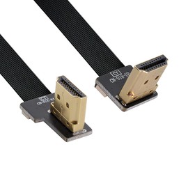cablecc CYFPV Dual 90 Degree Right-Up Angled HDMI Type A Male to Male HDTV FPC Flat Cable for FPV HDTV Multicopter Aerial Photography 50cm
