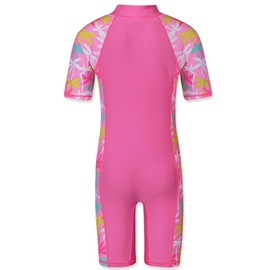 TFJH E 1PCS Girls Long Sleeve Swimsuit UPF 50+ Rashguard,Pink,5-6Y(Tag No.116/122)