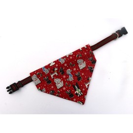 Christmas Dog bandana, Dog Bib, slip over the collar S,M,L,XL,XXL, Red and white