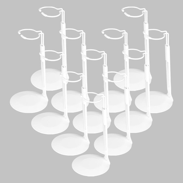 QUEBAN 12-Piece Doll Stand Set for 8-14-Inch Dolls, 5-8-Inch Adjustable