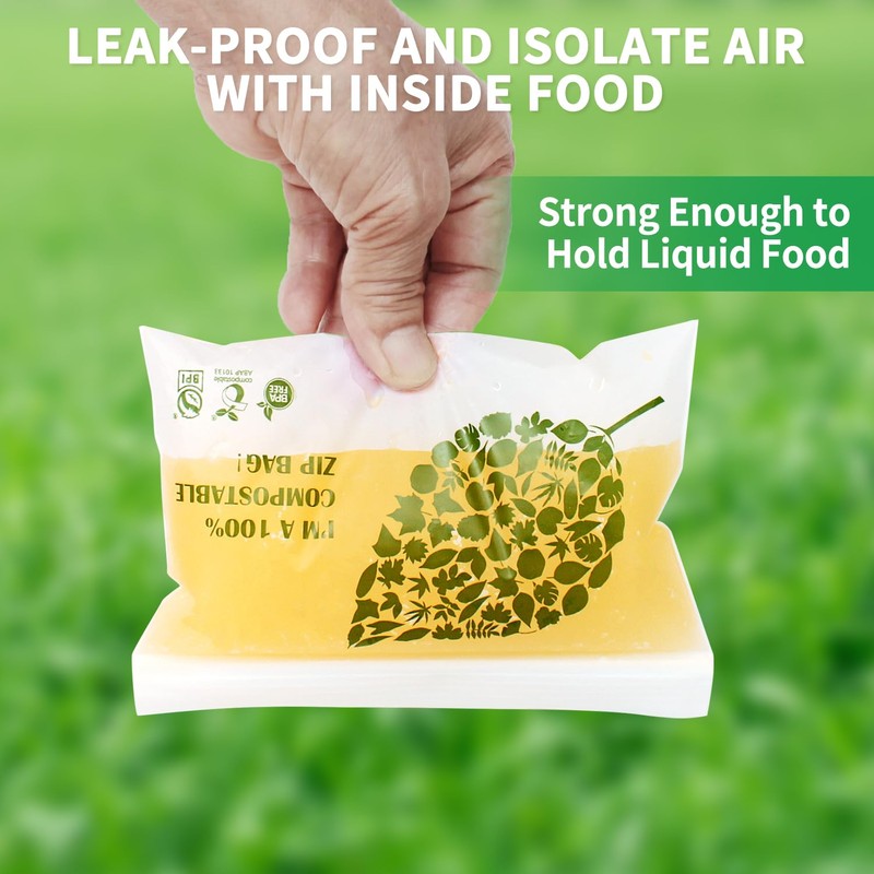 WRAPOK 100% Compostable Snack Bags Small Biodegradable Freezer Sandwich Storage