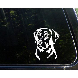 UUSticker 4"x3" Labrador Retriever Head Decal Window Sticker Car Dog Love Pet Lab Lover White