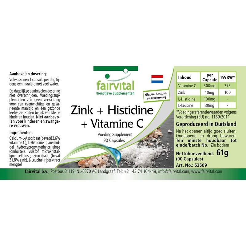Zinc + Histidine + Vitamin C, High Dose, for 3