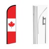 MWS Canada Red/White Windless Banner Flag & 16ft Flagpole Kit/Ground