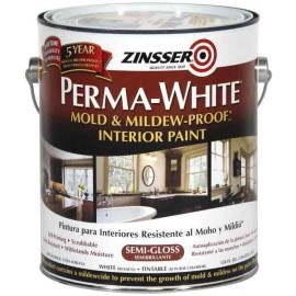 Zinsser 2761 Latex Paint: 10 gal, Semi-Gloss, White Indoor, 400, 50 gL VOC
