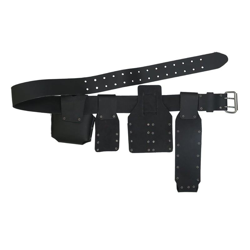 Wide Brown Scaffolding Belt with 5 Tool Holders, 2" Width,