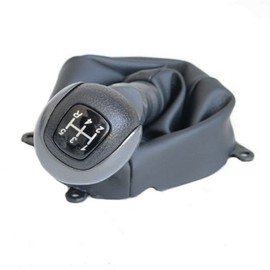 Manual Gear Shift Knob 5 Speed with Black Leather Boot fit for Honda Civic 2006-2011 DX EX LX Shifter Lever Stick Head