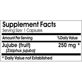 Naturetition Supplements Jujube 250mg ~ 90 Capsules - No Additives