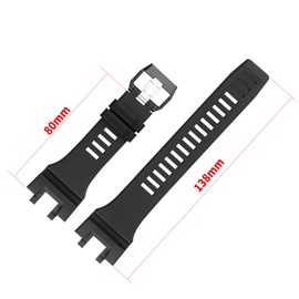 Topuly 29mm×17mm Resin Watch Band Compatible for Casio GBA900 GBA-900 Strap Wirstband accessories replacement for Men and Women, Black