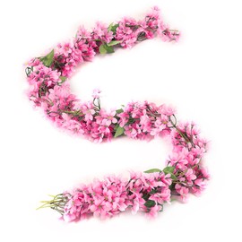 Cherry Blossom Decoration, Pack of 2 1.8 m Artificial Flowers, Cherry Blossom Garland, Hanging Vines, Fake Flowers Garland, Hanging Cherry Wreath, Vine for Wedding, Home, Garden, Party (Rose)