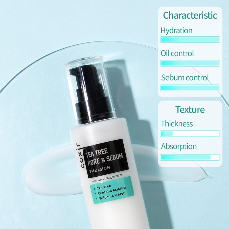 COXIR Tea Tree Oil Pores and Sebum Emulsion (100 ml,