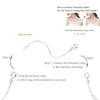 GinoMay Sterling Silver Necklace Extenders Chain Set of 2 Pcs