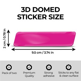 Biomar Labs 2 x Aufkleber 3D Gel Silikon Autoaufkleber für Moto Fahrrad Motorrad Biker Helm Stickers Auto Fenster Telefon Laptop PC Tablet Tür Rosa SP 1 P