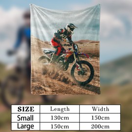 Motorcycle Cuddly Blanket, Flannel Blanket, Motorcycle Fleece Blanket, Fluffy, Soft and Warm, 3D Motorcycle Printed Blanket, Sofa Blanket, Couch Blanket for Teens Adults (D, 130 x 150 cm)