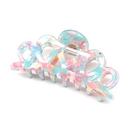 QinGoo Blue Pink Hair Clip Medium Acetate Hair Clip Beautiful Women's Hair Accessories Headdress Elegant Hair Accessory 1 Piece (9.3 x 4.3 cm, Blue Pink)