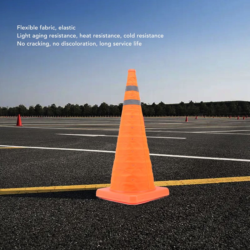 Collapsible Traffic Safety Cone with 2 Reflective Collar Multi Purpose