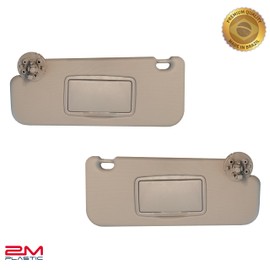Sun Visor Fits for Chevy Cruze 2011 2012 2013 2014 Pair Set Left+Right 3 Screws 2MPLASTIC (Beige Cocoa)
