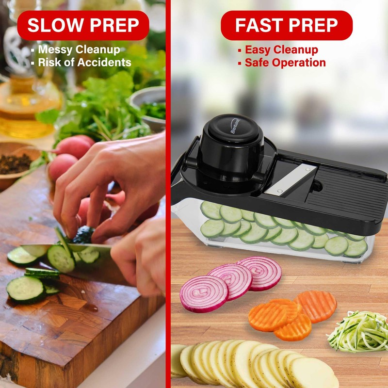 Brentwood Mandoline Slicer and Cheese Grater with 3.6-Cup Storage Container