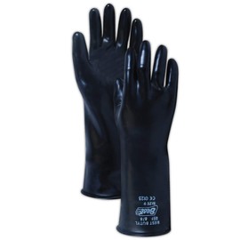 SHOWA Best 878-10 Unlined Butyl Rubber Chemical Resistant Glove, Black, X-Large