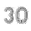 Toyland® 40 "Folien-Nummernballon -Partydekoration (Silber, Nummer 30)