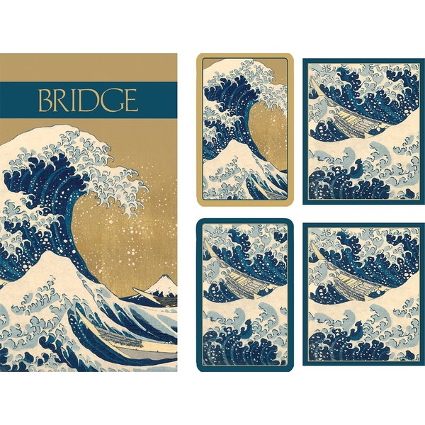 (The Great Wave) - Entertaining with Caspari Gift Set Jumbo Type - 2 Score Pads & Bridge Tallies (Package of 24) (The Great Wave)