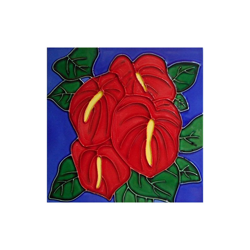 Tile Craft antherium Ceramic Art Tile 4x4 inches