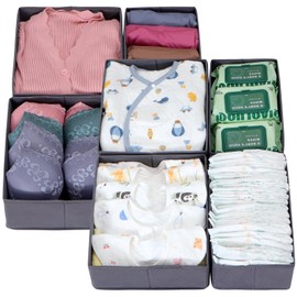 ORLISA Set of 8 Drawer Organisers, Compatible with PAX Wardrobe, 50 x 58 cm, Foldable, Sturdy, Robust Storage Boxes for Clothes, Grey