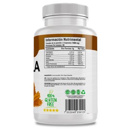 Canela de Ceylan 100% Pura (Certificada de Origen) - [Extremadamente Eficaz] - 180 Capsulas de 500mg - (Para 90 Dias de Consumo)- Ceylan´s Cinnamon. BioHerb