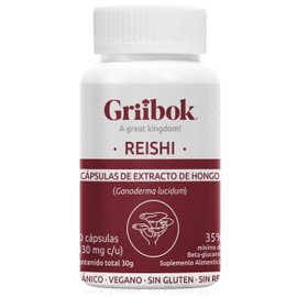 Griibok | Hongo Reishi | 90 cápusulas de 330 mg c/u | Orgánico Vegano Sin Gluten
