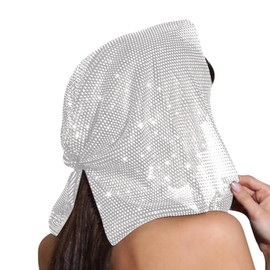 Eilova Orityle Sparkly Rhinestone Mesh Headband Crystal Head Scarf Kerchiefs Turban Party Nightclub Rave Edge Hair Bandana Wraps Body Jewelry