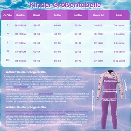 Lansru Children's Wetsuit in 3 mm, UPF50+ Neoprene Long Protection Against Sunburn, Comfortable Front Zip, Perfect for Swimming Courses