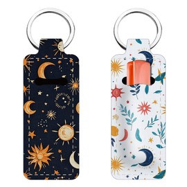 FREEBLOSS Wallets Lip Balm Holder Keychain Lip Gloss Holder Keychain Chapstick Holder Divination Pattern Never Lose Your Lip Balm Chapstick Sleeves for Women Friends Gift 3.8x9.6cm