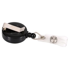 Europel 121281 121281 Black Retractable ID Badge Holder Badge Holder Badge Holder Key Ring with Belt Clip and Loop Clip 121281