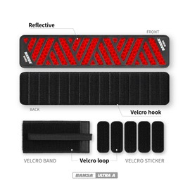 BANSA My Reflective Band Ultra-A Red 1pcs - High Visibility Gear for Night Walking,Running,Bike,Motorcycle,Camping,Walking&Cycling | Multiple Use | Orange,Green,White,Red,Yellow