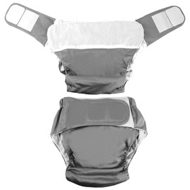 FERCAISH Reusable Adult Cloth Diaper, Washable and Waterproof Elderly Incontinence Protection Nappies Underwear with Maximum Absorbency for Adult Incontinence Care,Elderly, Pregnant, Disabled (Grey)