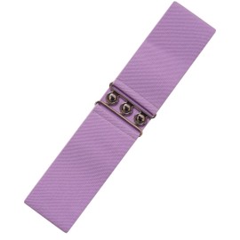 Ro Rox Retro Vintage Style Elastic Wide Belt - DE 34-54, lavender